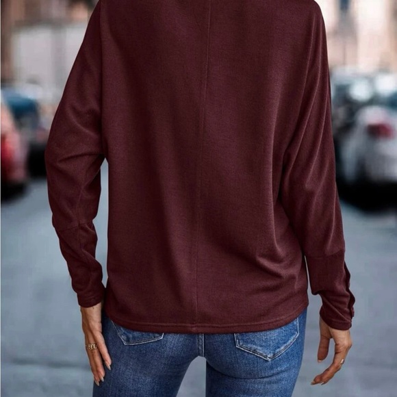 Maroon dolman lightweight sweater/shirt M - Picture 3 of 3